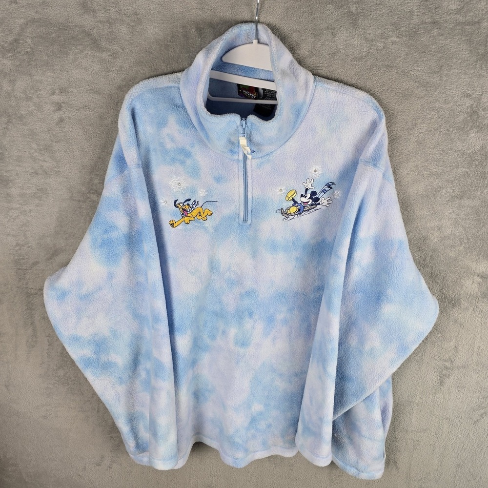 Mickey‎ Unlimited Disney Winter Fleece Pullover Blue Tie Dye 26W/28W LT1315